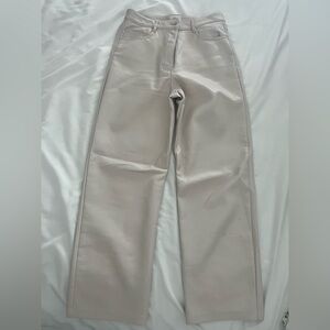 Wilfred Women’s Cropped Cream Pants Faux Leather